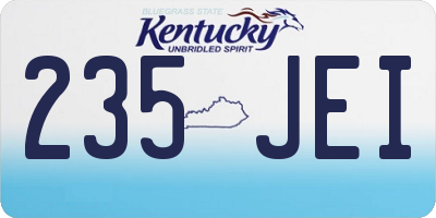 KY license plate 235JEI