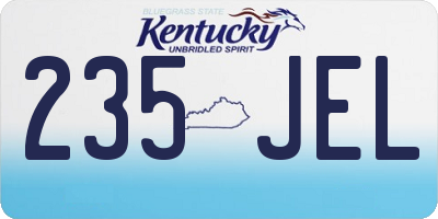 KY license plate 235JEL