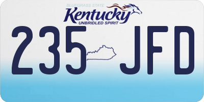 KY license plate 235JFD