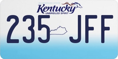 KY license plate 235JFF