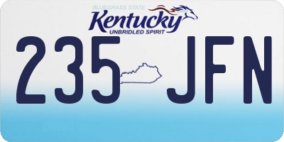 KY license plate 235JFN