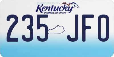 KY license plate 235JFO