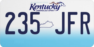 KY license plate 235JFR