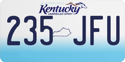 KY license plate 235JFU