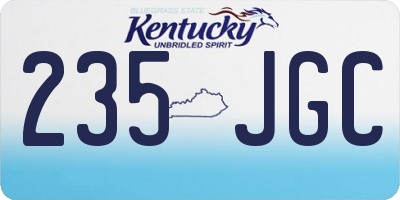 KY license plate 235JGC