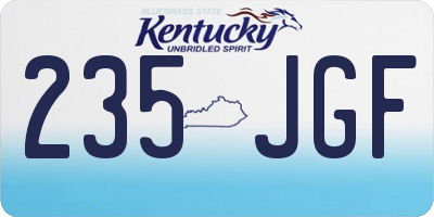 KY license plate 235JGF