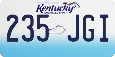 KY license plate 235JGI