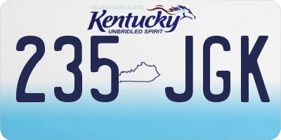 KY license plate 235JGK