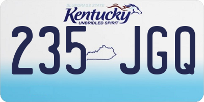 KY license plate 235JGQ