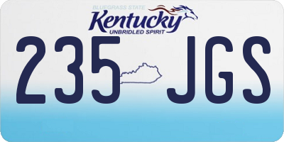 KY license plate 235JGS