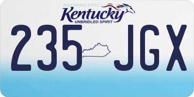 KY license plate 235JGX