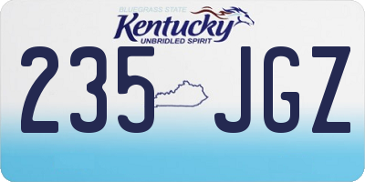 KY license plate 235JGZ