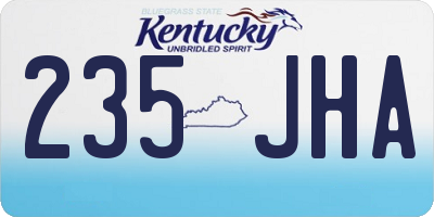 KY license plate 235JHA