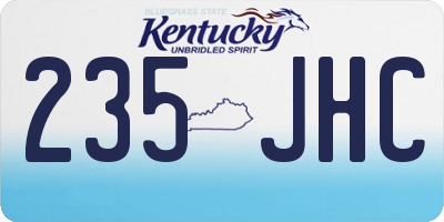 KY license plate 235JHC
