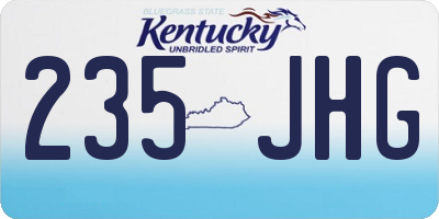 KY license plate 235JHG