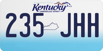 KY license plate 235JHH