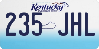 KY license plate 235JHL