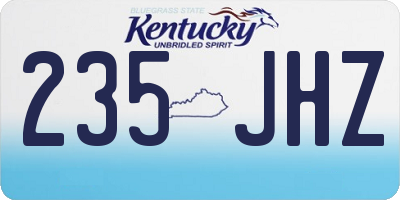 KY license plate 235JHZ