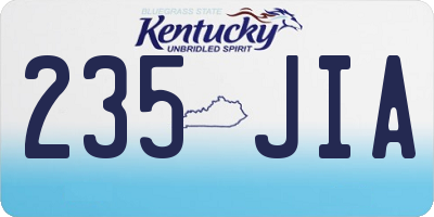 KY license plate 235JIA