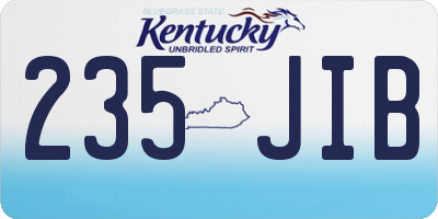 KY license plate 235JIB