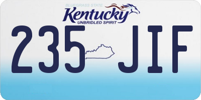 KY license plate 235JIF