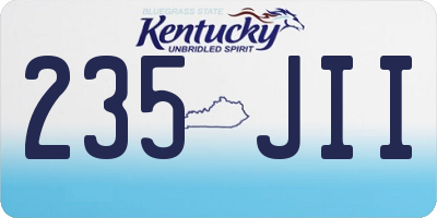 KY license plate 235JII
