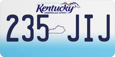 KY license plate 235JIJ