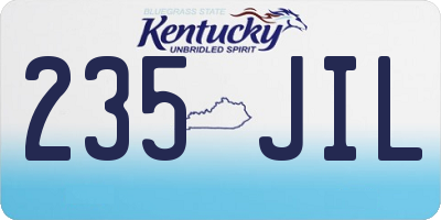 KY license plate 235JIL
