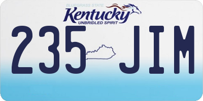 KY license plate 235JIM