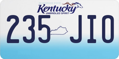 KY license plate 235JIO