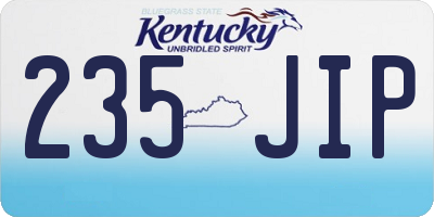 KY license plate 235JIP