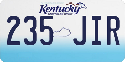 KY license plate 235JIR