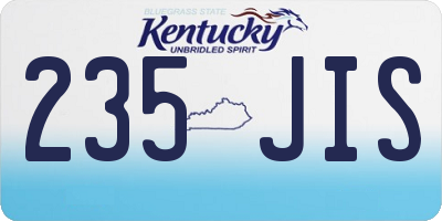 KY license plate 235JIS