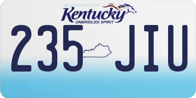 KY license plate 235JIU