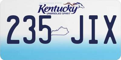 KY license plate 235JIX