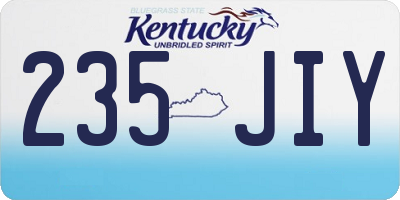 KY license plate 235JIY