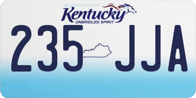KY license plate 235JJA
