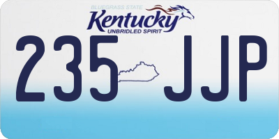 KY license plate 235JJP