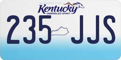 KY license plate 235JJS
