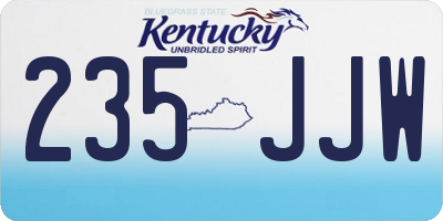 KY license plate 235JJW