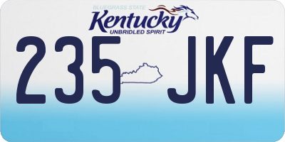 KY license plate 235JKF
