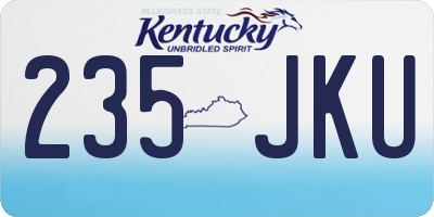 KY license plate 235JKU