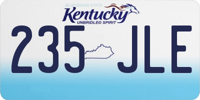 KY license plate 235JLE