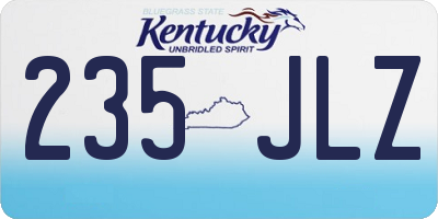 KY license plate 235JLZ