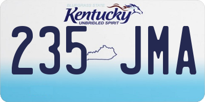 KY license plate 235JMA