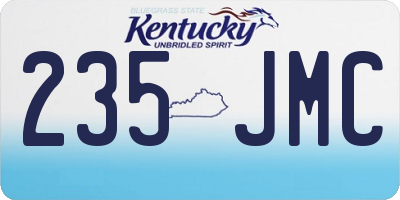KY license plate 235JMC