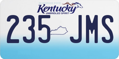 KY license plate 235JMS