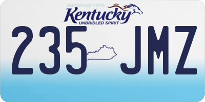 KY license plate 235JMZ