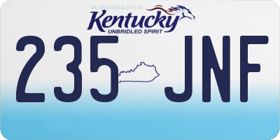 KY license plate 235JNF
