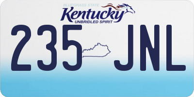 KY license plate 235JNL